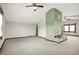Expansive bedroom with high ceilings, carpet, a fireplace, and natural light at 301 Colescott St, Shelbyville, IN 46176