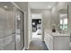 Bright bathroom leads into the bedroom through a walk-in closet at 4530 Laughter Ln, Indianapolis, IN 46235