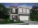 Two-story home featuring a two-car garage, well-manicured lawn, and a charming front entrance at 4554 Laughter Ln, Indianapolis, IN 46235