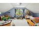 A finished attic, converted into a living space, with vaulted ceilings and natural light at 524 Deerberry Dr, Noblesville, IN 46062