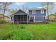 Charming backyard featuring a lush garden bed and a covered patio, creating a perfect oasis at 524 Deerberry Dr, Noblesville, IN 46062
