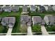 An aerial view of the neighborhood showcases the spacious backyards, landscaping, and neighborhood layout at 7824 Gray Eagle Dr, Zionsville, IN 46077