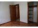 Bedroom with hardwood floors and closet at 8341 N Washington St, Sheridan, IN 46069