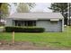Charming single-story home featuring light blue siding and well-maintained landscaping at 8341 N Washington St, Sheridan, IN 46069