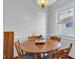 Cozy dining nook with stained glass window and wood table with seating for four at 1029 E Yoke St, Indianapolis, IN 46203