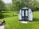 Exterior view of shed in backyard at 11748 E 10Th St, Indianapolis, IN 46229