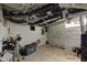 Unfinished basement with white painted walls, pipes and ductwork presents an opportunity for customization at 1467 W 33Rd St, Indianapolis, IN 46208