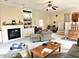 Spacious living room with a fireplace, built-in shelves, and ample natural light, creating a comfortable atmosphere at 1506 Field Dr, Noblesville, IN 46060