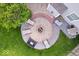 Aerial view of backyard fire pit area and outdoor furniture at 15332 Atkinson Dr, Noblesville, IN 46060