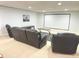 Finished basement with home theater setup, perfect for movie nights and relaxation at 18680 Long Walk Ln, Noblesville, IN 46060
