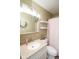 Clean bathroom vanity with a single sink, medicine cabinet and modern lighting at 1970 E 1100 N, Alexandria, IN 46001