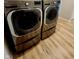 Close up of gray, front-loading LG brand washer and dryer at 4734 Cleome Dr, Plainfield, IN 46168