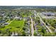 Picturesque aerial view of a peaceful neighborhood with green lawns and mature trees at 57 Hadley St, Mooresville, IN 46158