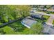 Aerial view of backyard with shed, patio, and ample lawn space for outdoor enjoyment at 57 Hadley St, Mooresville, IN 46158