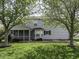 Backyard featuring a patio, fenced yard, and lush trees at 7202 Red Lake Ct, Indianapolis, IN 46217