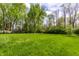 Beautiful green backyard with trees providing shade and privacy, perfect for outdoor activities at 7423 Scarborough Blvd E Dr, Indianapolis, IN 46256