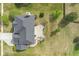 Aerial view showing backyard patio with fire pit and seating area at 9037 Carnation Dr, Noblesville, IN 46060