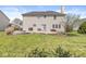 Spacious backyard featuring a lovely patio area with a fire pit perfect for gatherings and outdoor enjoyment at 9037 Carnation Dr, Noblesville, IN 46060