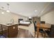 Spacious basement with kitchen, dining area, bedroom, and living room at 10599 Geist View Dr, Fishers, IN 46055