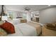 The bedroom has two queen beds, soft carpet, and natural light from multiple windows at 10599 Geist View Dr, Fishers, IN 46055