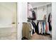 Spacious walk-in closet featuring ample storage and easy access to the main bathroom at 11141 Saybrook Ct, Fishers, IN 46037