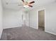 Bright bedroom with a ceiling fan, closet, and natural light. Design it as your own! at 16112 Lavina Ln, Fishers, IN 46040