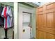 An interior view of a laundry area showing stacked washer and dryer at 312 S Center St, Plainfield, IN 46168