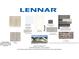 A Lennar material selection sheet showcasing various interior and exterior finishes for the home at 5163 Nettleton Way, Avon, IN 46123