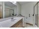 Bright bathroom featuring a vanity, toilet, and shower with sliding glass doors at 5499 Steven Dr, Greenwood, IN 46142
