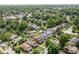 An aerial shot showing a brick home situated in a lush, tree-filled residential area at 6051 Lowell Ave, Indianapolis, IN 46219