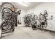Modern bike storage room with wall-mounted racks for residents at 622 E 10Th St # 212, Indianapolis, IN 46202