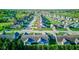 Lovely aerial view of a suburban neighborhood showing well-kept homes, green spaces, and tree-lined streets at 710 Monarch Ln, Lebanon, IN 46052