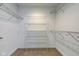 Walk-in closet with metal shelving units for optimal storage and organization at 710 Monarch Ln, Lebanon, IN 46052