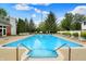 Large, refreshing community pool with inviting entry steps and rows of lounge chairs at 8120 Glenwillow Ln # 206, Indianapolis, IN 46278