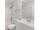 Well-lit bathroom with a shower and tub combo and a single vanity sink at 8720 Yardley Ct # 100, Indianapolis, IN 46268