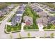Neighborhood aerial shows tree-lined streets, well-manicured lawns, and diverse home styles at 1013 Domino Dr, Carmel, IN 46032