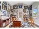 Home office featuring vaulted ceilings, a desk, decor, and natural lighting at 1013 Domino Dr, Carmel, IN 46032