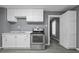 Functional kitchen boasts white cabinetry, modern stainless steel appliances, and laminate countertops at 1130 W Congress Ave, Indianapolis, IN 46208