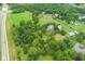 Aerial view of a home with mature trees, green space and a pond in a desirable neighborhood at 14655 Little Eagle Creek Ave, Zionsville, IN 46077