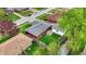 Backyard with green lawn, fenced in area with view from above in a suburban neighborhood at 1964 Mann Dr, Beech Grove, IN 46107