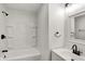 Clean and modern bathroom featuring a bathtub and contemporary fixtures at 2015 S Hackley St, Muncie, IN 47302