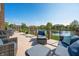 Beautiful deck with comfortable outdoor seating, overlooking a serene pond and lush greenery at 2015 Saint Andrews Ct, Franklin, IN 46131