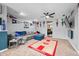Finished basement rec room decorated with sports themed decor and comfortable seating at 2015 Saint Andrews Ct, Franklin, IN 46131