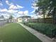 Backyard featuring artificial turf and covered pergola at 2119 S Garfield Dr, Indianapolis, IN 46203