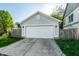 Exterior view of a detached two-car garage with a white door and a concrete driveway surrounded by a wooden fence at 2306 Alabama St, Indianapolis, IN 46205