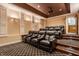 Comfortable home theater boasting leather reclining chairs and a projector screen at 2377 Finchley Rd, Carmel, IN 46032
