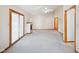 Spacious living room featuring a fireplace and a sliding glass door for natural light at 4611 29Th St, Columbus, IN 47203