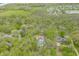 Wide aerial shot showcases a home with a pool amidst a lush, green landscape and neighborhood in the distance at 5190 Potters Pike, Indianapolis, IN 46234