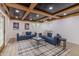 Beautifully finished living room with a coffered ceiling, and stylish decor throughout at 5190 Potters Pike, Indianapolis, IN 46234