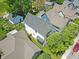 An aerial view of a home's backyard, landscaping and neighborhood at 544 N Beville Ave, Indianapolis, IN 46201
